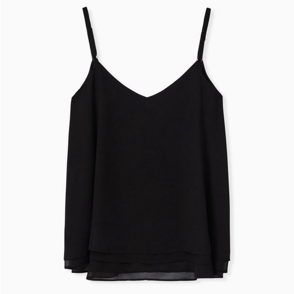 Torrid Black Sophie Chiffon Double Layer Cami
